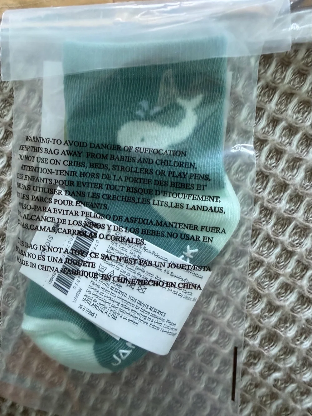 6 to 12 month Jane and Jack whale socks NWT